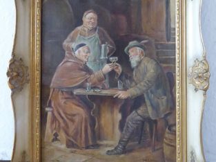 Oil painting “Old friends after Grützner”