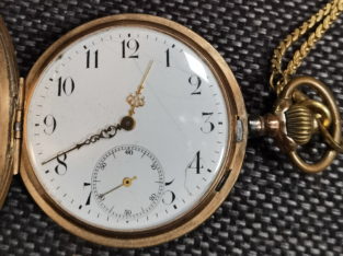 Pocket watch, Heinrich Cohen Jr München, Gold 0.585, working condition