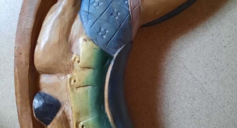 Rocking horse, solid wood, unique piece, hand painted, from Thailand