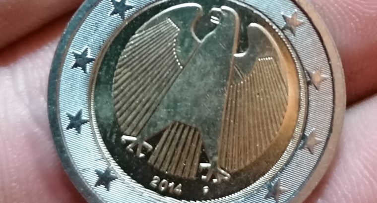 Coin corrugated core – 2 Euro Münze 2014 F Fehlprägung Kern geriffelt