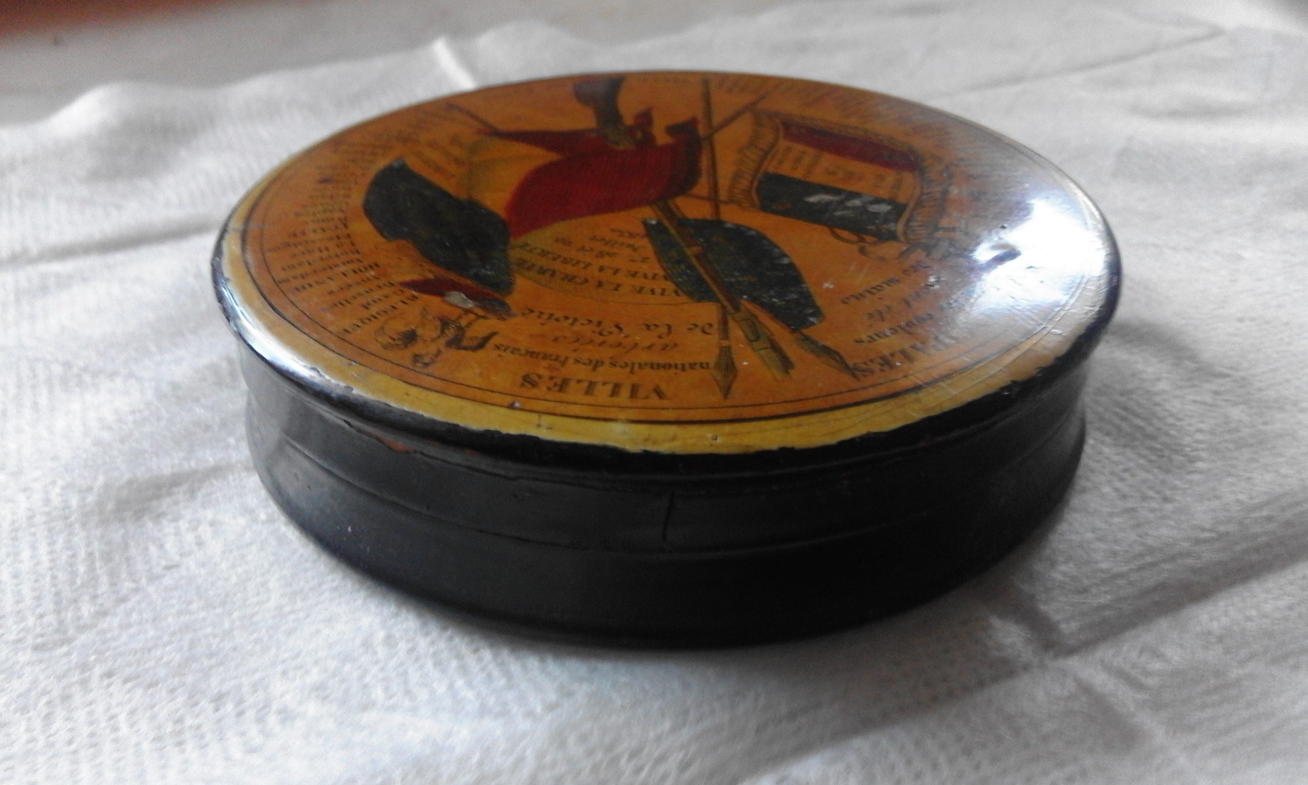 Wooden Tobacco Box (with Napoleon’s battles?)