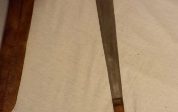 Antique Sword: Antikes Schwert oder Machete mit scheide, original Leder