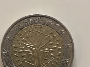 2 € coin France Liberte, Egalite, Fraternite 2001