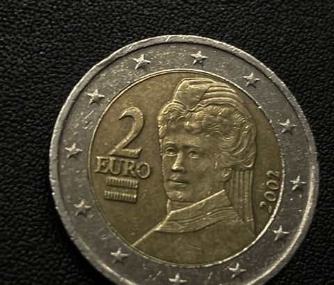Coin: 2 Euro Münze Unikat Österreich 2002 Materialüberschuss Fehlprägung