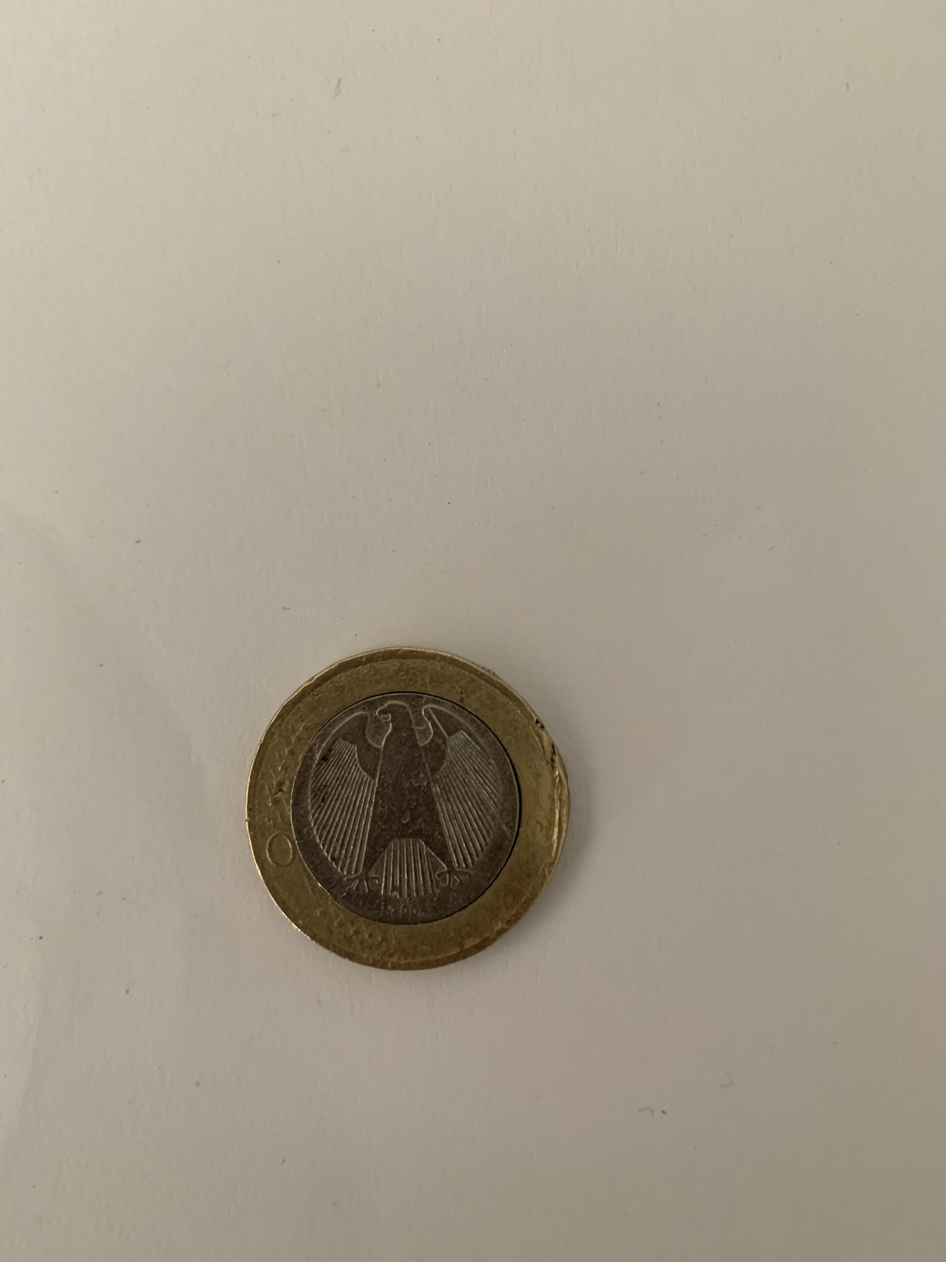 error coin: Fehlprägung einer 1 Euro Münze