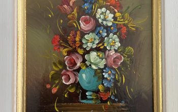 Beautiful floral still life / copper on oil with unknown artist