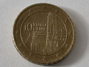 10 Cent Münze Fehlprägung alte Europakarte