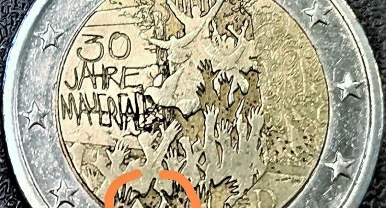 2 Euro münze 2019 zum gedenken. 30 Jahre Mauerfall mit fehlprägung.